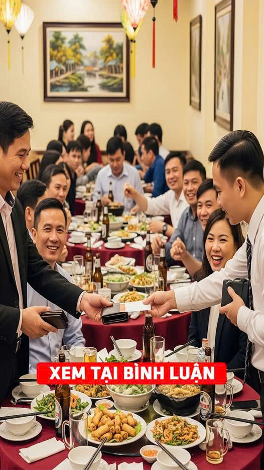 Đi họp lớp có 8 người bạn nhưng ai cũng dắt theo 1 người nhà đi ăn cùng