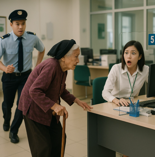 Các nhân viên nhìn thấy dòng chữ của bà cụ thì vội vàng ấn nút kh:ẩn c:ấp