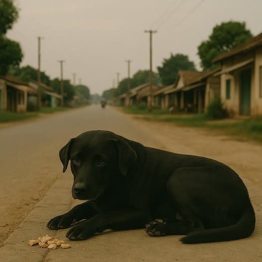 Con chó mực nằm chờ chủ suốt 10 năm ở ngã tư thành phố, ai cho đồ ăn nó cũng để đúng cả ngày mới ăn