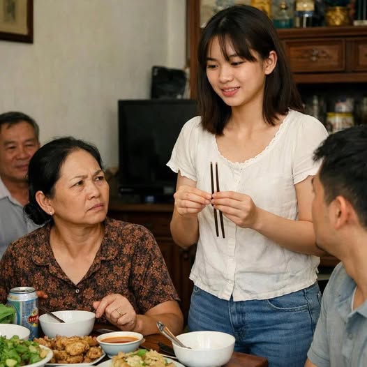 Mẹ anh hơi khó, nhưng em cứ tự nhiên, chỉ cần thật thà là mẹ quý liền