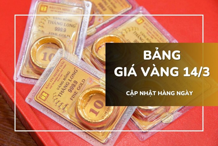 Bảng giá vàng hôm nay 14/3: Vàng SJC, nhẫn trơn và nữ trang tiếp tục giảm mạnh 1,5 – 3 triệu đồng/lượng