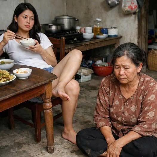 KHINH MẸ CHỒNG NGHÈO, CON DÂU ĂN CƠM GÁC CHÂN LÊN GHẾ, BẮT MẸ GIÀ NGỒI ĐẤT… NÀO NGỜ MỘT NGÀY…